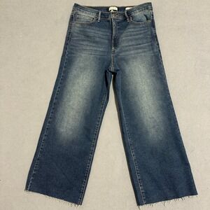 Sofia Vergara Margot Wide Leg Jeans Denim High Rise Dark Blue Womens Size 12